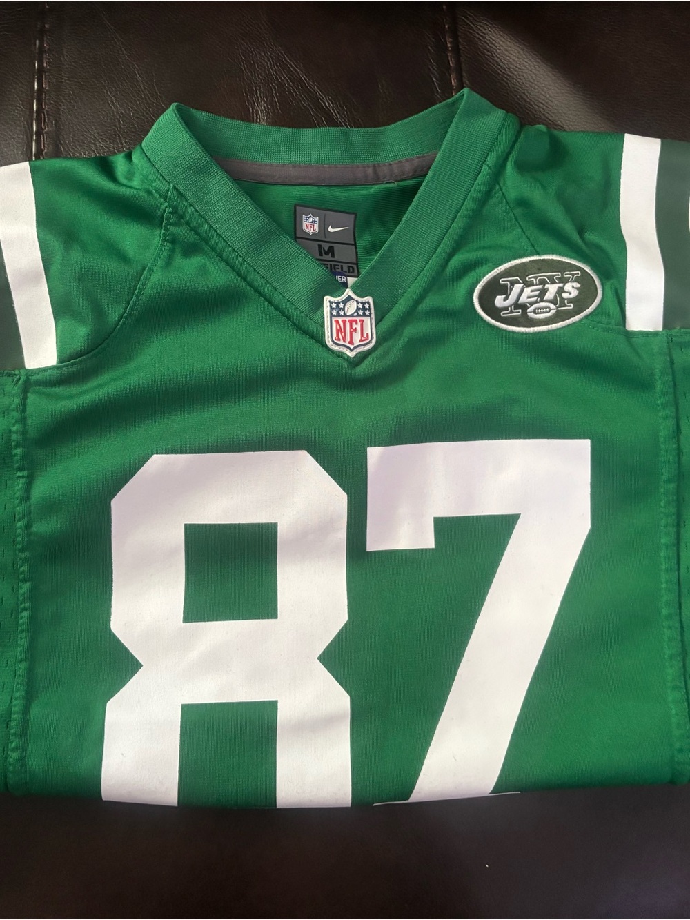 NFL Kids Green and White #87 Jets Jersey Top with a free Nike Mets t-shirt incl
